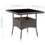 Mesa de comedor de jardín ratán sintético marrón de vidaXL, Mesas de jardín - Ref: Foro24-310552, Precio: 129,76 €, Descuento: %