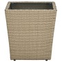 Rattan coffee table with tempered glass top in beige, 41.5x41.5x44cm. by vidaXL, Garden tables - Ref: Foro24-310557, Price: 4...