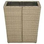 Mesa de centro de ratán PE vidrio templado beige 41,5x41,5x44cm de vidaXL, Mesas de jardín - Ref: Foro24-310557, Precio: 45,4...