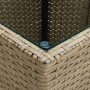 PE Rattan Couchtisch gehärtetes Glas beige 41,5x41,5x44cm von vidaXL, Gartentische - Ref: Foro24-310557, Preis: 45,81 €, Raba...