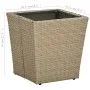 Mesa de centro de ratán PE vidrio templado beige 41,5x41,5x44cm de vidaXL, Mesas de jardín - Ref: Foro24-310557, Precio: 45,4...