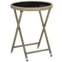 Couchtisch aus synthetischem Rattan und beigem Hartglas, 60 cm von vidaXL, Gartentische - Ref: Foro24-310559, Preis: 67,74 €,...