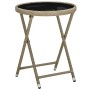 Synthetic rattan and beige tempered glass coffee table 60 cm by vidaXL, Garden tables - Ref: Foro24-310559, Price: 65,92 €, D...