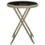 Couchtisch aus synthetischem Rattan und beigem Hartglas, 60 cm von vidaXL, Gartentische - Ref: Foro24-310559, Preis: 67,74 €,...