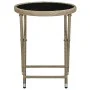 Mesa de centro de ratán sintético y vidrio templado beige 60 cm de vidaXL, Mesas de jardín - Ref: Foro24-310559, Precio: 67,7...