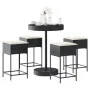 Garden table and high stools 5 pieces with black PE rattan cushions by , Garden sets - Ref: Foro24-3261444, Price: 279,00 €, ...