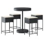 Garden table and high stools 5 pieces with black PE rattan cushions by , Garden sets - Ref: Foro24-3261444, Price: 278,15 €, ...