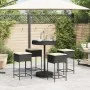 Garden table and high stools 5 pieces with black PE rattan cushions by , Garden sets - Ref: Foro24-3261444, Price: 279,00 €, ...