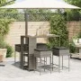 5-piece garden bar set with gray PE rattan cushions by , Garden sets - Ref: Foro24-3261499, Price: 326,37 €, Discount: %