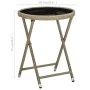 Couchtisch aus synthetischem Rattan und beigem Hartglas, 60 cm von vidaXL, Gartentische - Ref: Foro24-310559, Preis: 67,74 €,...
