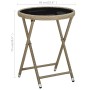 Synthetic rattan and beige tempered glass coffee table 60 cm by vidaXL, Garden tables - Ref: Foro24-310559, Price: 65,92 €, D...