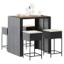 5-piece garden bar set with black PE rattan cushions by , Garden sets - Ref: Foro24-3261515, Price: 400,74 €, Discount: %
