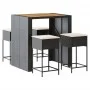 5-piece garden bar set with black PE rattan cushions by , Garden sets - Ref: Foro24-3261515, Price: 400,74 €, Discount: %