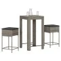 3-piece garden bar set with gray PE rattan cushions by , Garden sets - Ref: Foro24-3261450, Price: 198,44 €, Discount: %