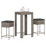 3-teiliges Gartenset mit grauen PE-Rattan-Kissen von , Gartensets - Ref: Foro24-3261450, Preis: 201,42 €, Rabatt: %