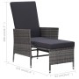 Gartensessel mit synthetischen Rattankissen grau von vidaXL, Gartenstühle - Ref: Foro24-310230, Preis: 144,30 €, Rabatt: %