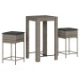 3-teiliges Gartenset mit grauen PE-Rattan-Kissen von , Gartensets - Ref: Foro24-3261450, Preis: 201,42 €, Rabatt: %