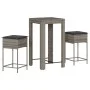Juego de bar de jardín de 3 piezas con cojines ratán PE gris de , Conjuntos de jardín - Ref: Foro24-3261450, Precio: 198,40 €...