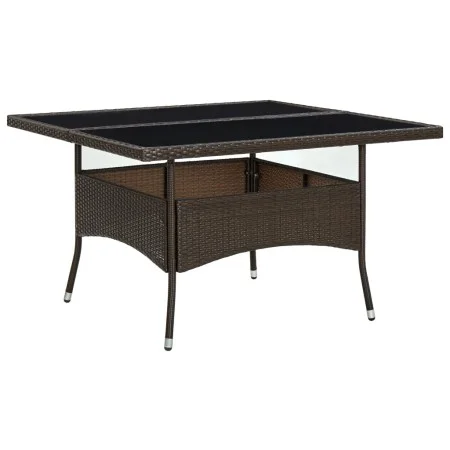Garten-Esstisch aus synthetischem Rattan und braunem Glas von vidaXL, Gartentische - Ref: Foro24-310556, Preis: 143,60 €, Rab...