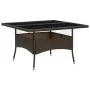 Synthetic rattan and brown glass garden dining table by vidaXL, Garden tables - Ref: Foro24-310556, Price: 143,13 €, Discount: %