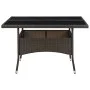 Synthetic rattan and brown glass garden dining table by vidaXL, Garden tables - Ref: Foro24-310556, Price: 143,13 €, Discount: %
