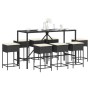9-piece garden bar set with black PE rattan cushions by , Garden sets - Ref: Foro24-3261473, Price: 479,64 €, Discount: %