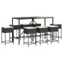 9-piece garden bar set with black PE rattan cushions by , Garden sets - Ref: Foro24-3261473, Price: 479,64 €, Discount: %