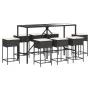 Juego de bar de jardín de 9 piezas con cojines ratán PE negro de , Conjuntos de jardín - Ref: Foro24-3261473, Precio: 480,31 ...