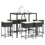 Juego de bar de jardín de 7 piezas con cojines ratán PE negro de , Conjuntos de jardín - Ref: Foro24-3261467, Precio: 403,24 ...