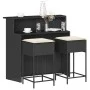 3-piece garden bar set with black PE rattan cushions by , Garden sets - Ref: Foro24-3261486, Price: 313,87 €, Discount: %