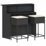 3-piece garden bar set with black PE rattan cushions by , Garden sets - Ref: Foro24-3261486, Price: 309,82 €, Discount: %