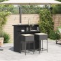 3-piece garden bar set with black PE rattan cushions by , Garden sets - Ref: Foro24-3261486, Price: 309,82 €, Discount: %
