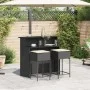 3-piece garden bar set with black PE rattan cushions by , Garden sets - Ref: Foro24-3261486, Price: 313,87 €, Discount: %