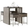5-piece garden bar set with gray PE rattan cushions by , Garden sets - Ref: Foro24-3261508, Price: 380,53 €, Discount: %