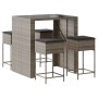 5-piece garden bar set with gray PE rattan cushions by , Garden sets - Ref: Foro24-3261508, Price: 395,82 €, Discount: %