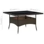 Synthetic rattan and brown glass garden dining table by vidaXL, Garden tables - Ref: Foro24-310556, Price: 143,13 €, Discount: %