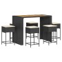 7-piece garden bar set with black PE rattan cushions by , Garden sets - Ref: Foro24-3261517, Price: 504,56 €, Discount: %
