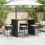 7-piece garden bar set with black PE rattan cushions by , Garden sets - Ref: Foro24-3261517, Price: 504,56 €, Discount: %