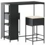 3-piece garden bar set with black PE rattan cushions by , Garden sets - Ref: Foro24-3261492, Price: 221,89 €, Discount: %