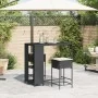 3-piece garden bar set with black PE rattan cushions by , Garden sets - Ref: Foro24-3261492, Price: 221,89 €, Discount: %