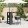 3-teiliges Gartenset mit schwarzen PE-Rattan-Kissen von , Gartensets - Ref: Foro24-3261492, Preis: 221,05 €, Rabatt: %