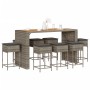 9-piece garden bar set with gray PE rattan cushions by , Garden sets - Ref: Foro24-3261520, Price: 696,46 €, Discount: %