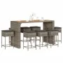 9-piece garden bar set with gray PE rattan cushions by , Garden sets - Ref: Foro24-3261520, Price: 706,22 €, Discount: %