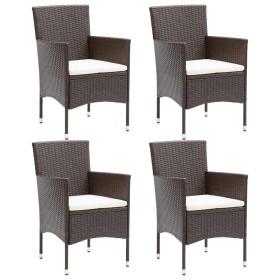 Garten-Esszimmerstühle, 4 Einheiten, braunes synthetisches Rattan von vidaXL, Gartenstühle - Ref: Foro24-310565, Preis: 234,8...