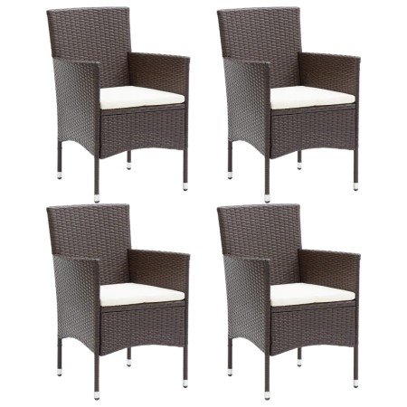 Garten-Esszimmerstühle, 4 Einheiten, braunes synthetisches Rattan von vidaXL, Gartenstühle - Ref: Foro24-310565, Preis: 234,8...