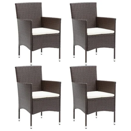 Sillas de comedor para jardín 4 unidades ratán sintético marrón de vidaXL, Sillas de jardín - Ref: Foro24-310565, Precio: 250...