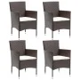 Sillas de comedor para jardín 4 unidades ratán sintético marrón de vidaXL, Sillas de jardín - Ref: Foro24-310565, Precio: 250...