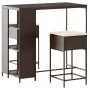 3-piece garden bar set with brown PE rattan cushions by , Garden sets - Ref: Foro24-3261490, Price: 230,72 €, Discount: %