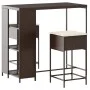 3-piece garden bar set with brown PE rattan cushions by , Garden sets - Ref: Foro24-3261490, Price: 227,43 €, Discount: %
