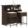 3-piece garden bar set with brown PE rattan cushions by , Garden sets - Ref: Foro24-3261484, Price: 304,41 €, Discount: %